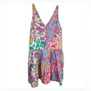 DEREK LAMB 10 CROSBY colet Pastel Floral colorful Sleeveless Cotton Dress 
S/12